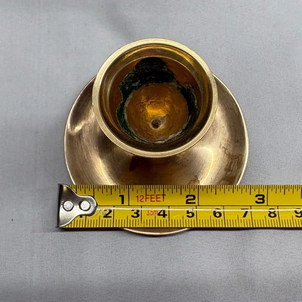 Unbranded Brass Candlestick Holders Set of 5 Gold Good Graduated Mid Century